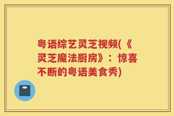 粤语综艺灵芝视频(《灵芝魔法厨房》：惊喜不断的粤语美食秀)
