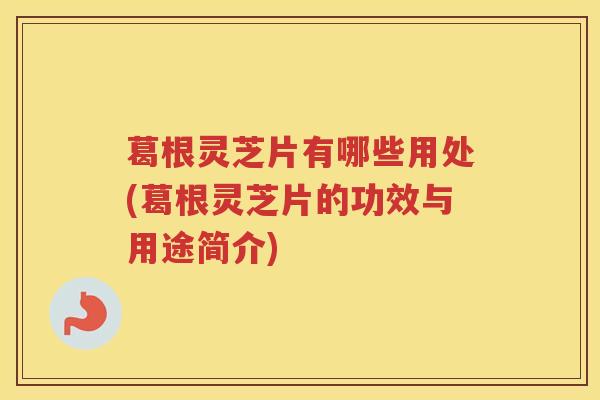 葛根灵芝片有哪些用处(葛根灵芝片的功效与用途简介)