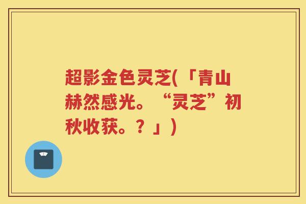超影金色灵芝(「青山赫然感光。“灵芝”初秋收获。？」)