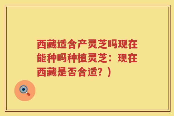 西藏适合产灵芝吗现在能种吗种植灵芝：现在西藏是否合适？)