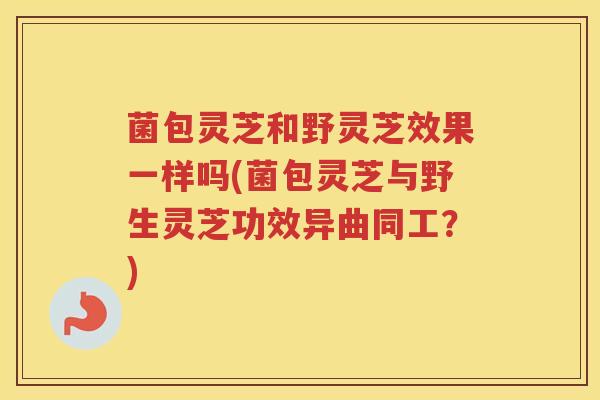 菌包灵芝和野灵芝效果一样吗(菌包灵芝与野生灵芝功效异曲同工？)