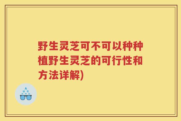 野生灵芝可不可以种种植野生灵芝的可行性和方法详解)