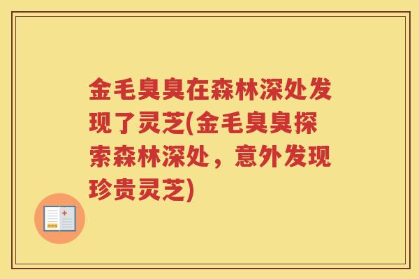 金毛臭臭在森林深处发现了灵芝(金毛臭臭探索森林深处，意外发现珍贵灵芝)
