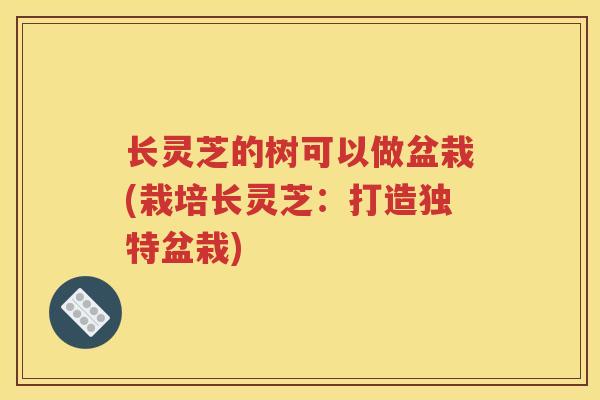 长灵芝的树可以做盆栽(栽培长灵芝:打造独特盆栽) 长灵芝的树可以做盆栽(栽培长灵芝:打造独特盆栽)