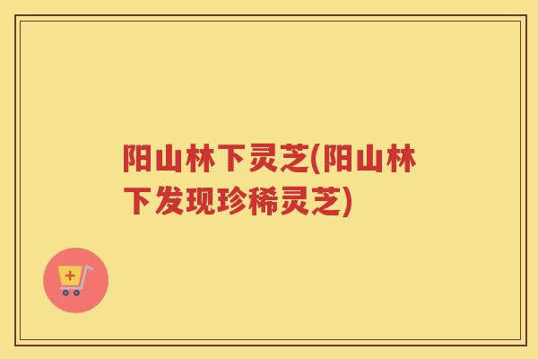 阳山林下灵芝(阳山林下发现珍稀灵芝)