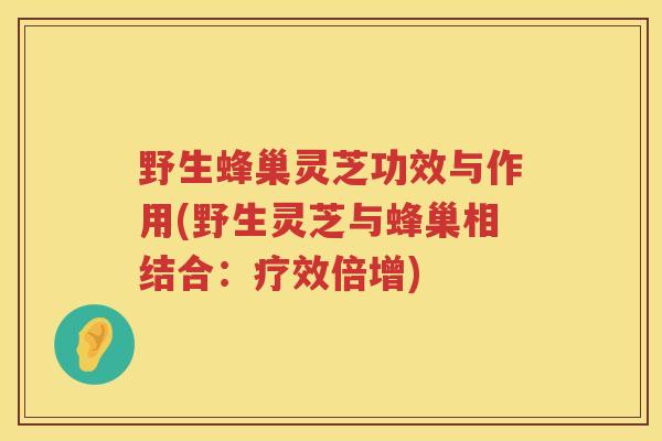野生蜂巢灵芝功效与作用(野生灵芝与蜂巢相结合:疗效倍增)