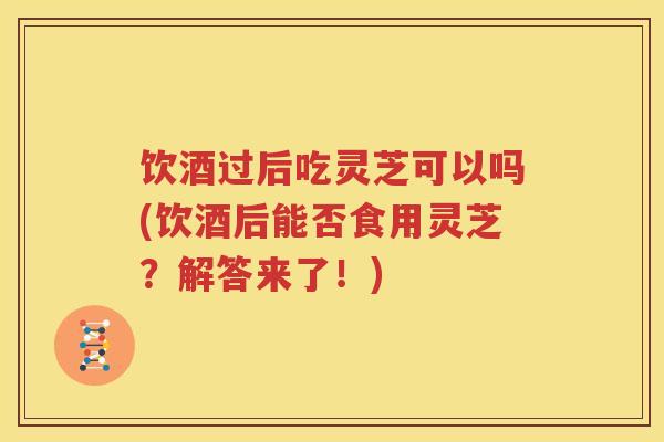 饮酒过后吃灵芝可以吗(饮酒后能否食用灵芝？解答来了！)