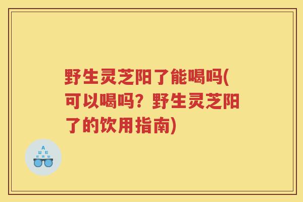 野生灵芝阳了能喝吗(可以喝吗？野生灵芝阳了的饮用指南)