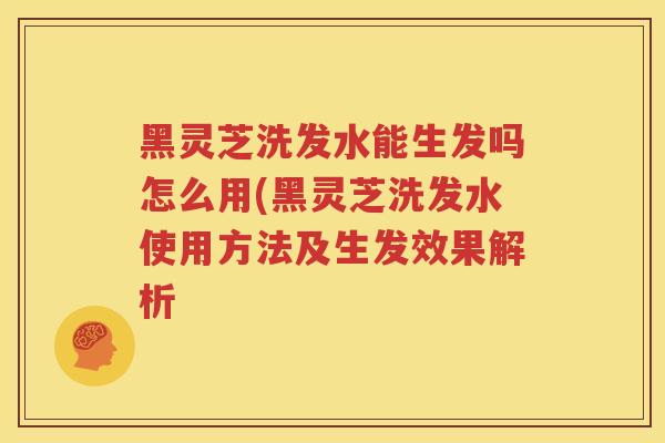 黑灵芝洗发水能生发吗怎么用(黑灵芝洗发水使用方法及生发效果解析