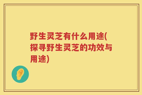 野生灵芝有什么用途(探寻野生灵芝的功效与用途)