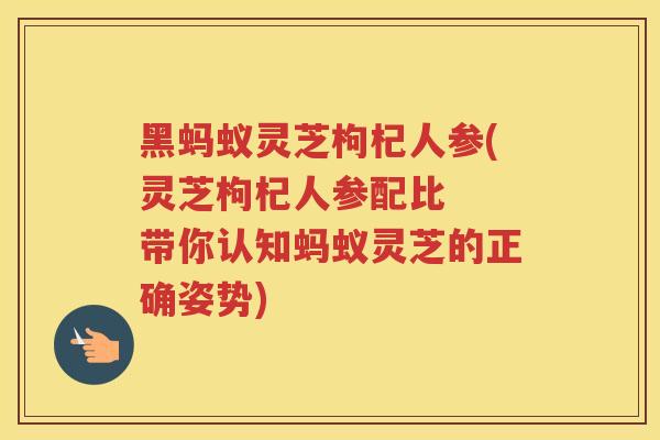 黑蚂蚁灵芝枸杞人参(灵芝枸杞人参配比  带你认知蚂蚁灵芝的正确姿势)