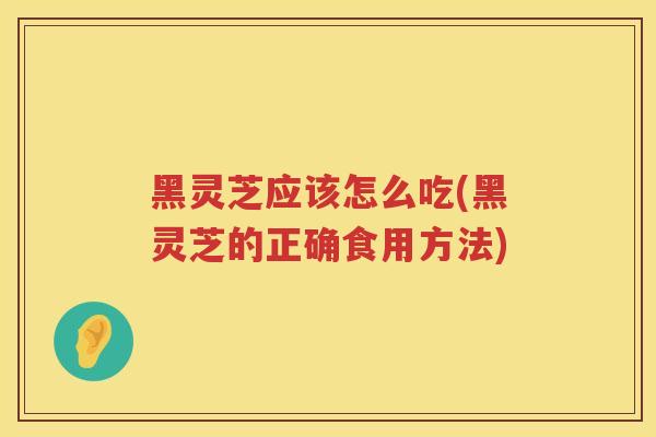黑灵芝应该怎么吃(黑灵芝的正确食用方法)