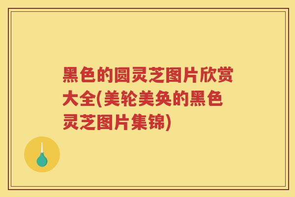 黑色的圆灵芝图片欣赏大全(美轮美奂的黑色灵芝图片集锦)