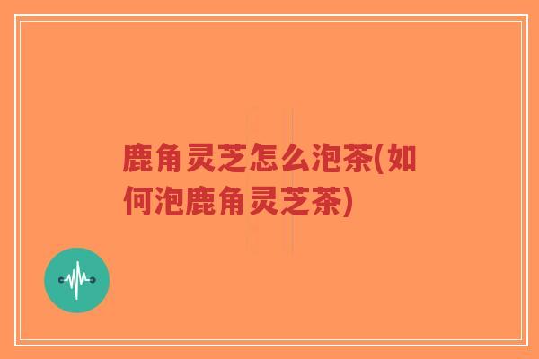 鹿角灵芝怎么泡茶(如何泡鹿角灵芝茶)