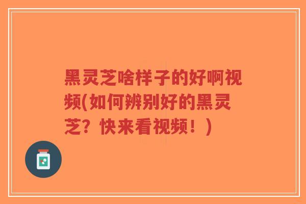 黑灵芝啥样子的好啊视频(如何辨别好的黑灵芝？快来看视频！)