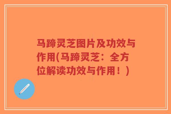 马蹄灵芝图片及功效与作用(马蹄灵芝:全方位解读功效与作用!) 马蹄灵芝图片及功效与作用(马蹄灵芝:全方位解读功效与作用!)