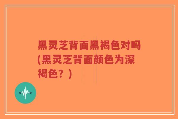 黑灵芝背面黑褐色对吗(黑灵芝背面颜色为深褐色？)