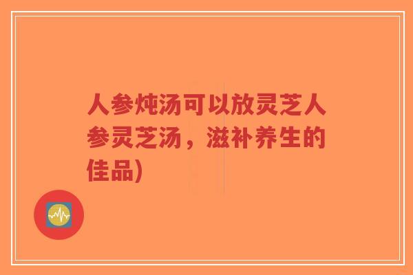 人参炖汤可以放灵芝人参灵芝汤，滋补养生的佳品)