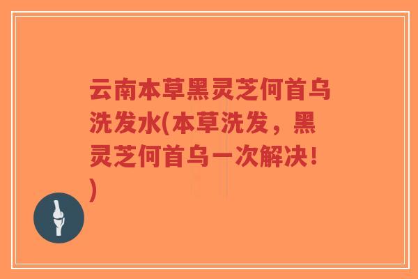 云南本草黑灵芝何首乌洗发水(本草洗发,黑灵芝何首乌一次解决!) 云南本草黑灵芝何首乌洗发水(本草洗发,黑灵芝何首乌一次解决!)