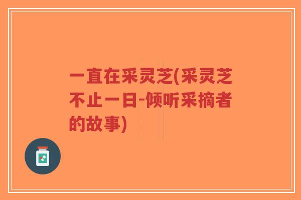 一直在采灵芝(采灵芝不止一日-倾听采摘者的故事)
