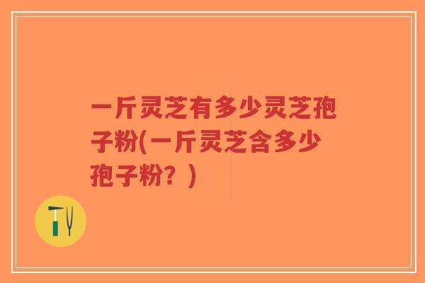 一斤灵芝有多少灵芝孢子粉(一斤灵芝含多少孢子粉？)