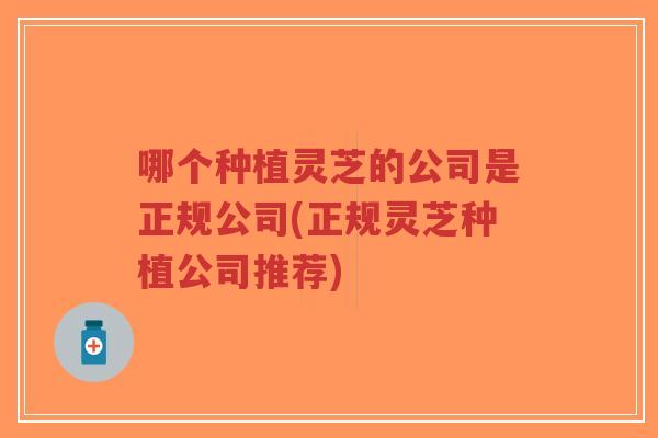 哪个种植灵芝的公司是正规公司(正规灵芝种植公司推荐)