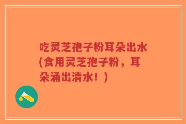 吃灵芝孢子粉耳朵出水(食用灵芝孢子粉，耳朵涌出清水！)