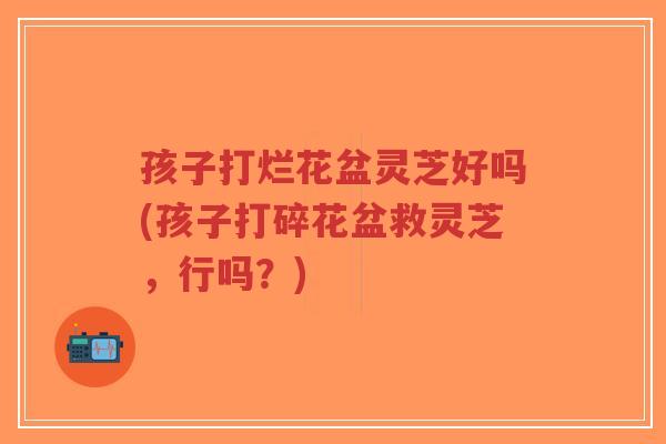 孩子打烂花盆灵芝好吗(孩子打碎花盆救灵芝，行吗？)