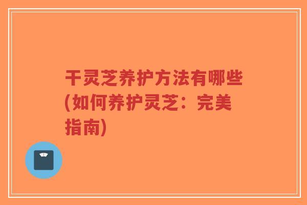 干灵芝养护方法有哪些(如何养护灵芝：完美指南)