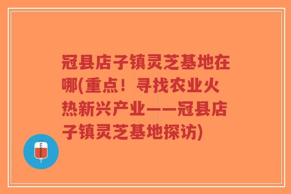冠县店子镇灵芝基地在哪(重点！寻找农业火热新兴产业——冠县店子镇灵芝基地探访)
