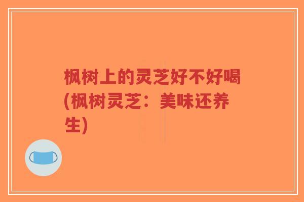 枫树上的灵芝好不好喝(枫树灵芝：美味还养生)