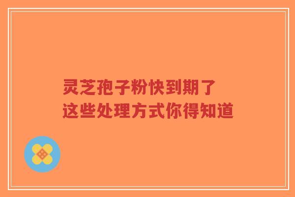 灵芝孢子粉快到期了 这些处理方式你得知道
