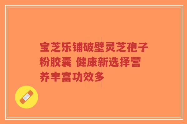 宝芝乐铺破壁灵芝孢子粉胶囊 健康新选择营养丰富功效多